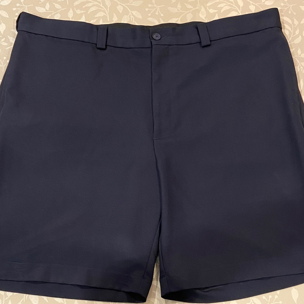 Oak Hill Big & Tall Navy Flat Front Shorts